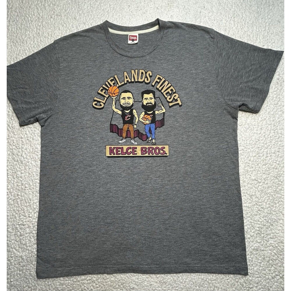 Homage Kelce Bros Cleveland Cavaliers Shirt Men XXL Gray